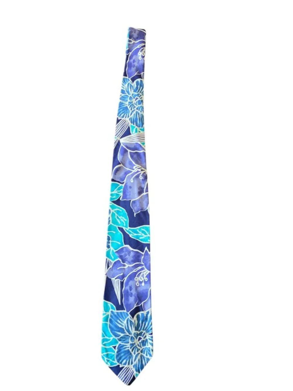 John Weitz Tropical Floral Cotton Tie Hawaiian Beach Wedding Resort Necktie - Picture 8 of 11